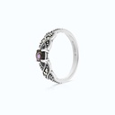 Sterling Silver 925 Ring Embedded With Natural Blue Shell And Marcasite Stones