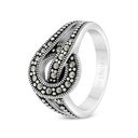 Sterling Silver 925 Ring Embedded With Marcasite Stones