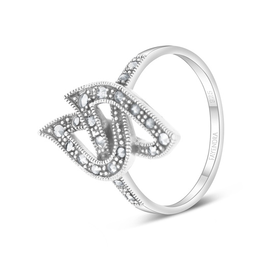 Sterling Silver 925 Ring Embedded With Marcasite Stones