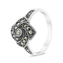 Sterling Silver 925 Ring Embedded With Marcasite Stones