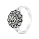 Sterling Silver 925 Ring Embedded With Marcasite Stones