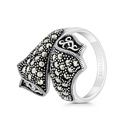 Sterling Silver 925 Ring Embedded With Marcasite Stones