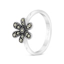 Sterling Silver 925 Ring Embedded With Marcasite Stones