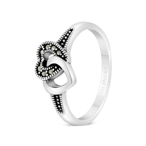 Sterling Silver 925 Ring Embedded With Marcasite Stones