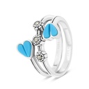 Sterling Silver 925 Ring Embedded With Natural Processed Turquoise And Marcasite Stones