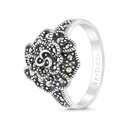 Sterling Silver 925 Ring Embedded With Marcasite Stones