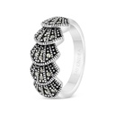 Sterling Silver 925 Ring Embedded With Marcasite Stones