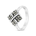 Sterling Silver 925 Ring Embedded With Marcasite Stones