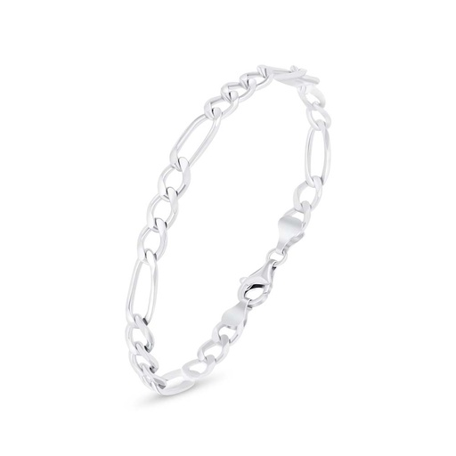 [BRC0100000000B028] Italian Silver 925 Bracelet, Rhodium Plated For Men