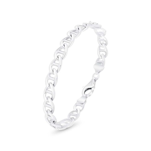 [BRC0100000000B032] Italian Silver 925 Bracelet, Rhodium Plated For Men