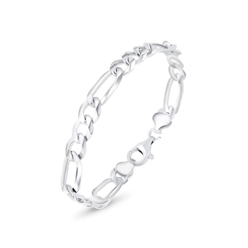 [BRC0100000000B036] Italian Silver 925 Bracelet, Rhodium Plated For Men