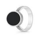 Sterling Silver 925 Ring Rhodium And Black Plated Embedded With Black Agate For Men