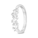 Sterling Silver 925 Ring Rhodium Plated Embedded With White CZ