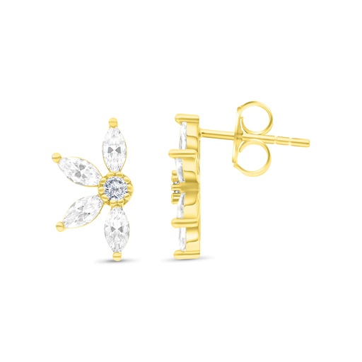 [EAR02WCZ00000C140] Sterling Silver 925 Earring Gold Plated Embedded With White CZ