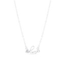 Sterling Silver 925 Necklace Rhodium Plated Embedded With White CZ