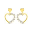 Sterling Silver 925 Earring Gold Plated Embedded With White CZ