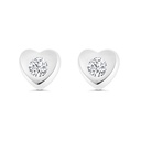 Sterling Silver 925 Earring Rhodium Plated Embedded With White CZ