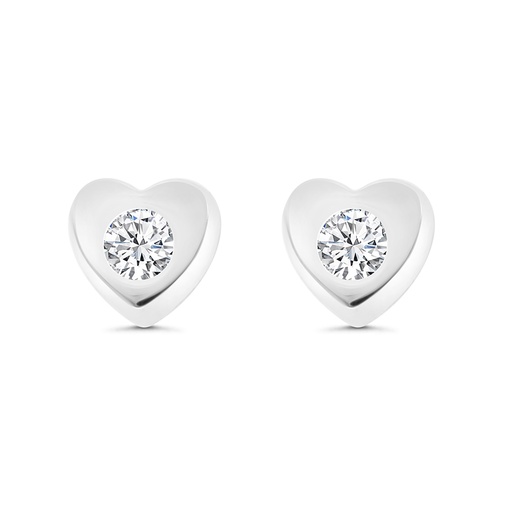 [EAR01WCZ00000C013] Sterling Silver 925 Earring Rhodium Plated Embedded With White CZ