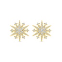 Sterling Silver 925 Earring Gold Plated Embedded With White CZ