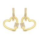 Sterling Silver 925 Earring Gold Plated Embedded With White CZ