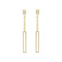 Sterling Silver 925 Earring Gold Plated Embedded With White CZ