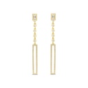 Sterling Silver 925 Earring Gold Plated Embedded With White CZ