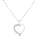 Sterling Silver 925 Necklace Rhodium Plated Embedded With White CZ