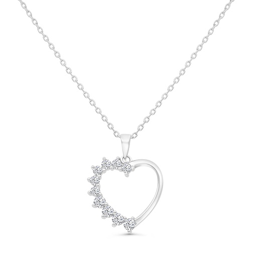 [NCL01WCZ00000B099] Sterling Silver 925 Necklace Rhodium Plated Embedded With White CZ