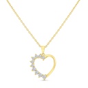 Sterling Silver 925 Necklace Gold Plated Embedded With White CZ