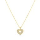 Sterling Silver 925 Necklace Gold Plated Embedded With White CZ