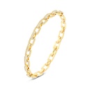 Sterling Silver 925 Bracelet Gold Plated Embedded With White CZ