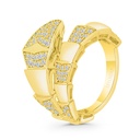 Sterling Silver 925 Ring Gold Plated Embedded With White CZ