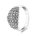 Sterling Silver 925 Ring Embedded With Marcasite Stones