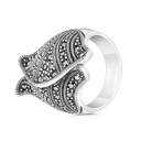 Sterling Silver 925 Ring Embedded With Marcasite Stones