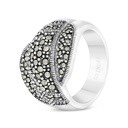 Sterling Silver 925 Ring Embedded With Marcasite Stones 