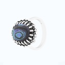 Sterling Silver 925 Ring Embedded With Natural Blue Shell And Marcasite Stones