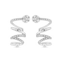 Sterling Silver 925 Earring Rhodium Plated Embedded With White CZ