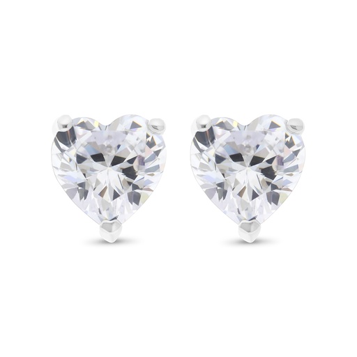 [EAR01WCZ00000C040] Sterling Silver 925 Earring Rhodium Plated Embedded With White CZ