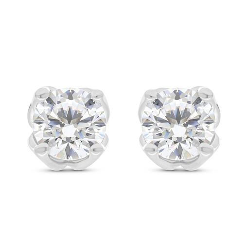 [EAR01WCZ00000C043] Sterling Silver 925 Earring Rhodium Plated Embedded With White CZ