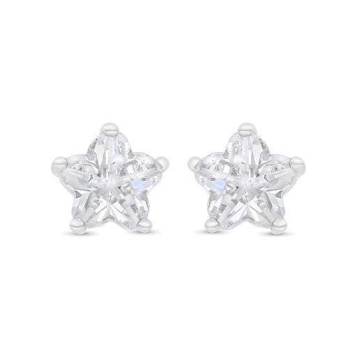 [EAR01WCZ00000C054] Sterling Silver 925 Earring Rhodium Plated Embedded With White CZ