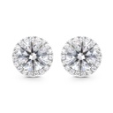 Sterling Silver 925 Earring Gold Plated Embedded With White CZ