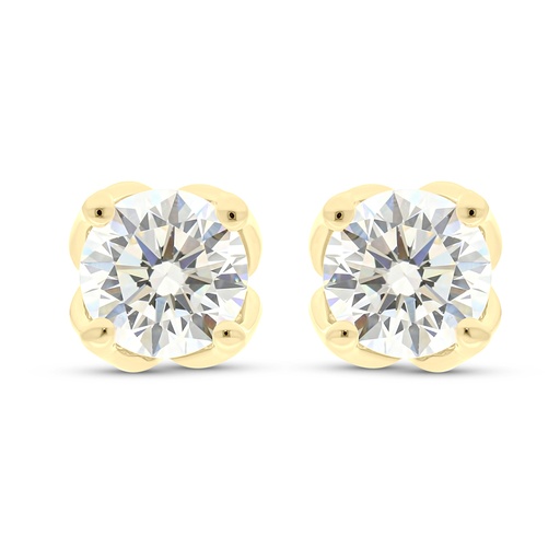 [EAR02CIT00000C043] Sterling Silver 925 Earring  Gold Plated Embedded With Yellow Zircon 