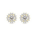 Sterling Silver 925 Earring Gold Plated Embedded With White CZ