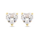 Sterling Silver 925 Earring Gold Plated Embedded With White CZ