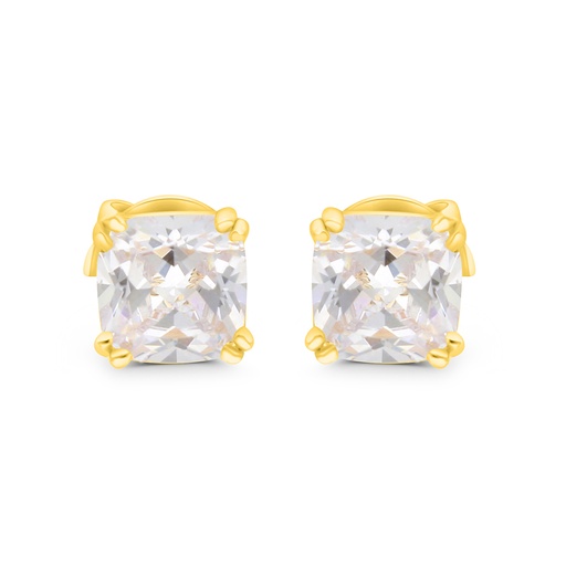[EAR02WCZ00000C042] Sterling Silver 925 Earring Gold Plated Embedded With White CZ