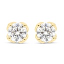 Sterling Silver 925 Earring Gold Plated Embedded With White CZ