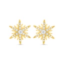 Sterling Silver 925 Earring Gold Plated Embedded With White CZ