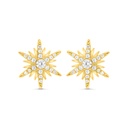 Sterling Silver 925 Earring Gold Plated Embedded With White CZ