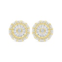 Sterling Silver 925 Earring Gold Plated Embedded With White CZ