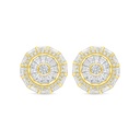 Sterling Silver 925 Earring Gold Plated Embedded With White CZ